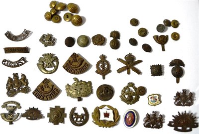 Lot 84 - A Collection of Twenty Six Various Military Badges, including shoulder titles to the Yorkshire...