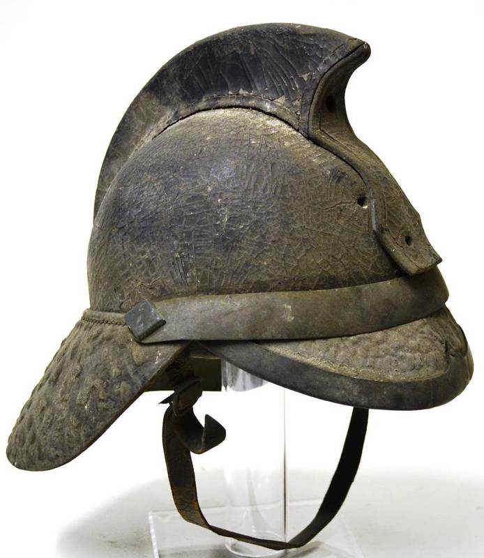 Lot 203 - An Early 20th Century Leather Fire Helmet,