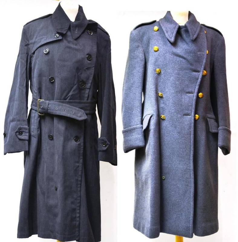 Lot 247 - A Post Second World War RAF Officer's Greatcoat, with brass buttons, dated 1953, size 38...