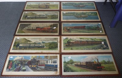 Lot 110 - Ten Framed and Glazed Railway Carriage Prints by C. Hamilton-Ellis, including Furness Railway,...