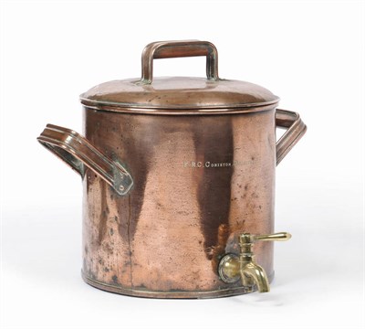 Lot 123 - Furness Railway Company: The Coniston Dormitory Copper Two-Handled Hot Water Urn and Cover,...