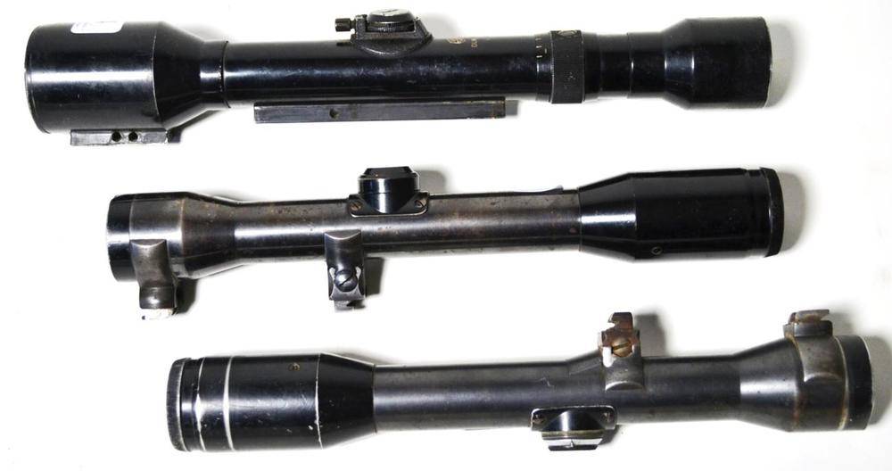 Lot 564 - Two Hensoldt, Wetzlar DIASTA 4x32 Rifle Scopes, each with three post sniper reticle, one...