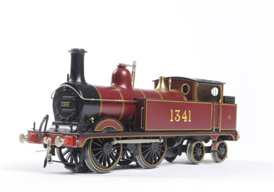 Lot 132 - Beeson "O" Gauge Electric 3-Rail 0-4-4 No.1342 Tank Locomotive, in Midland fully lined red livery