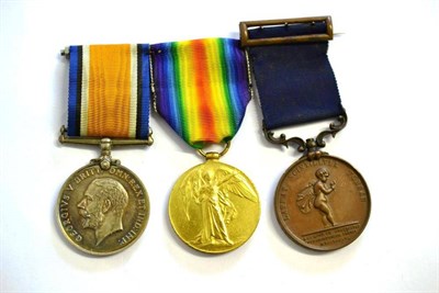 Lot 12 - A First World War Life Saving Trio, awarded to 23497 PTE.J.(JOHN) SILGRAM. BORD.R., comprising...