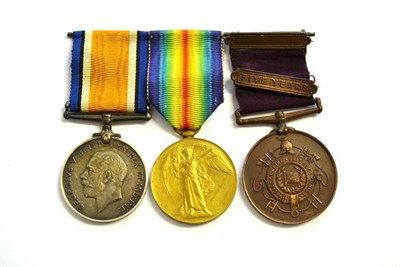 Lot 16 - A First World War Pair, awarded to 7742 PTE.J.A.ALDRIDGE. WELSH R.,  comprising British War...