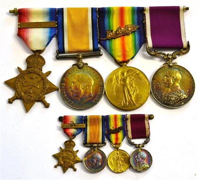 Lot 17 - A First World War `Mons' Long Service Group of Four Medals, awarded to S.SERGT. C.R.WAUGH. S.&...