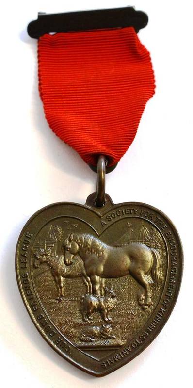 Lot 20 - Our Dumb Friends League Medal, in bronze, awarded to STATION OFFICER GRIGG WHO RESCUED TWO DOGS...