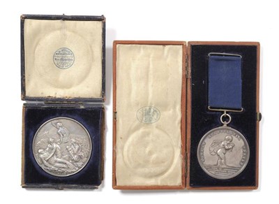 Lot 21 - Two Life Saving Medals:- The Royal Humane Society Medal, (Large Successful), in silver, with...