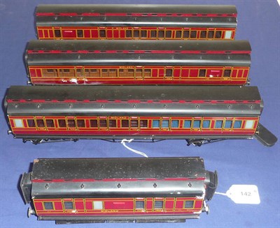 Lot 142 - Four Exley Midland Railway Coaches, comprising three eight wheel bogie coaches and a six wheel...