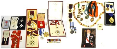 Lot 23 - Charles Neville Packett MBE and Freeman of the City of London:- Medals and Insignia, comprising MBE