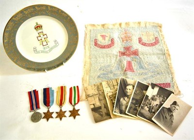 Lot 37 - A Second World War Group of Four Medals, comprising 1939-45 Star, Africa Star with 8TH ARMY...