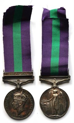 Lot 38 - A General Service Medal 1918-62, with clasp PALESTINE 1945-48, awarded to MISS H.H.CLOUGH