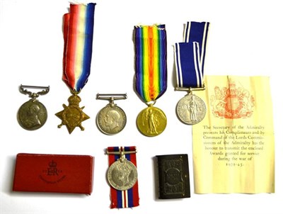 Lot 45 - A First World War Long Service Group of Four Medals, awarded to 99820 SJT. J.W.MOSS. R.G.A.,...