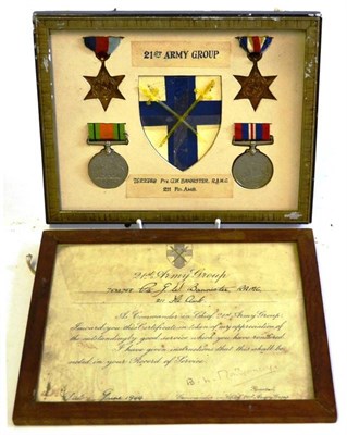 Lot 64 - A Second World War Group of Four Medals,  comprising 1939-45 Star, France and Germany Star, Defence