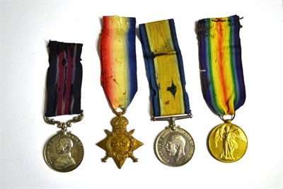 Lot 67 - A First World War Gallantry Group of Four Medals, awarded to 18611 BMBR.J.TEASDALE. B.93/BDE....