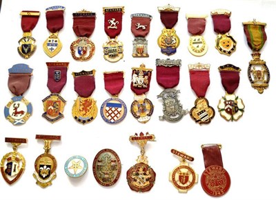 Lot 80 - A Collection of Twenty Four Masonic Benevolent Institution Jewels, in gilt metal and enamel