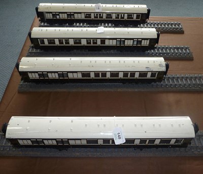 Lot 148 - Four Exley LNWR Twelve Wheel Bogie Coaches, comprising three third class brakes and a first...