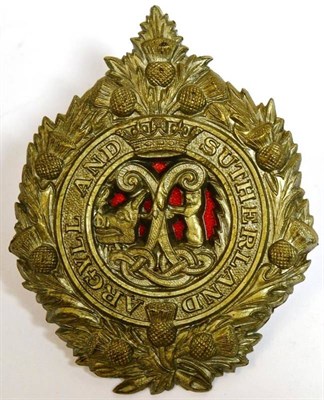 Lot 102 - A Scarce Bakelite Cap Badge to the Argyll & Sutherland Highlanders, with brass tangs