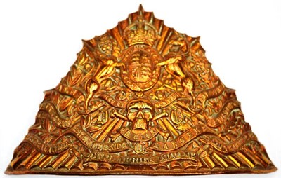 Lot 108 - A Copy of a 17th Lancers Brass Shako Plate, embossed with battle honours