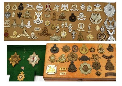 Lot 109 - A Collection of Fifty Two British Military Cap and Collar Badges, mainly stay-brite, loose...