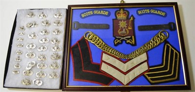 Lot 118 - A Quantity of Militaria, including a montage of embroidered cloth insignia, Warrant Officer's...