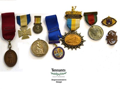 Lot 119 - A Large Quantity of Badges, Medals and Medallions, in gilt metal, bronze and enamel, including Life