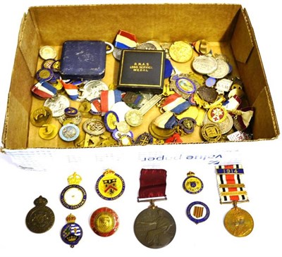 Lot 121 - A Large Quantity of Mainly Civil Defence Badges, Medals and Medallions, in gilt metal, brass,...