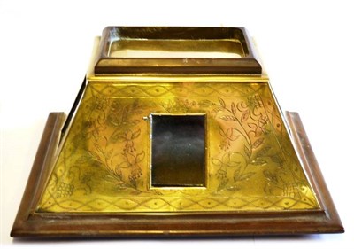 Lot 160 - A First World War Sailor Made `HMS Hercules' Cigar Box, of rectangular form with brass sloping...