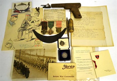 Lot 165 - A Small Collection of First World War Militaria, including menus, photographs, postcards and...