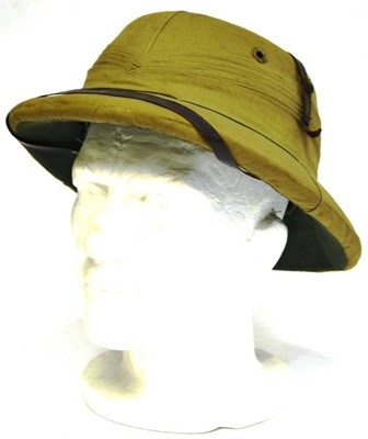 Lot 177 - A Second World War British Military ";Bombay Bowler"; Pith Helmet, in tropical khaki with...