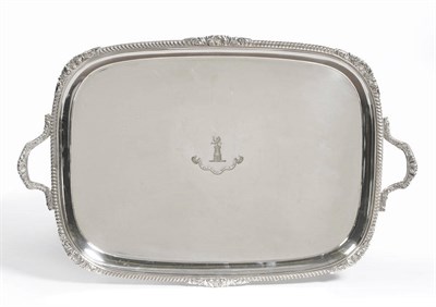 Lot 159 - An Edward VII Regent Plate Tea Tray, Goldsmiths & Silversmiths Co, London, of two-handled...