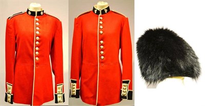 Lot 193 - A Coldstream Guards Trooper's Crimson Tunic, with embroidered collar badges, staybrite buttons,...