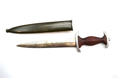 Lot 215 - A German Third Reich NPEA Student's Dagger, the double edge steel blade etched on one side with...