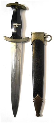 Lot 221 - A German Third Reich SS Dagger, the double edge steel blade etched Meine Ehre heist Treue, the...