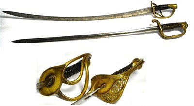 Lot 249 - A US M1850 Staff and Field Officer's Sword, the 75cm single edge German steel blade with a...