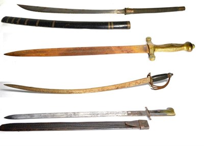 Lot 258 - A French 1831 Pattern Artillery Sword (Gladius), with unusual 47.5cm fullered steel blade (rusted)