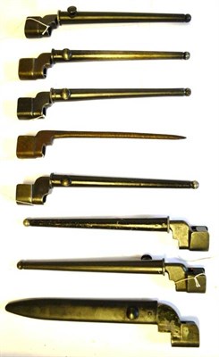 Lot 265 - A Collection of Seven British No.4 Mk.II Spike Bayonets, various makers, one lacking its...