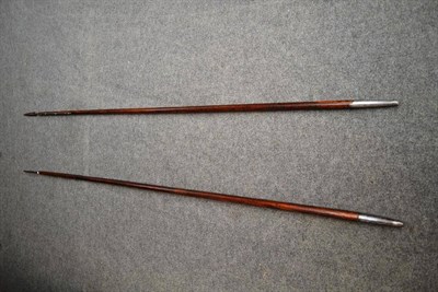 Lot 272 - Two British 1860 Pattern Cavalry Lances, each with triangular section steel head with long langets