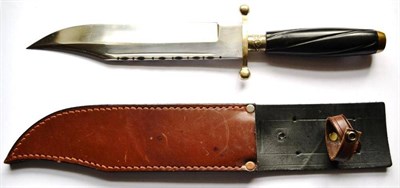 Lot 276 - A Bowie Knife by J E Middleton & Sons, Rockingham Street, Sheffield, the 21cm clip point steel...