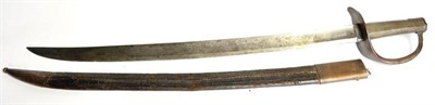 Lot 285 - A French Model 1833 Naval Cutlass, the 67.5cm single edge broad fullered steel blade faintly...