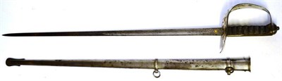 Lot 298 - A Victorian 1895 Pattern Infantry Officer's Sword, the 82cm single edge fullered steel blade etched