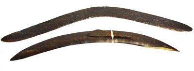 Lot 306 - A 19th Century Australian Aborigine Boomerang (Fighting Stick), each side with stone tool...