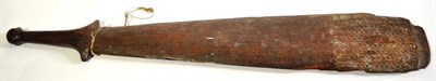 Lot 311 - A 19th Century South Sea Islands Sword Club, possibly New Guinea or Solomon Islands, the flat blade