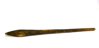 Lot 312 - An Australian Aborigine Throwing Club, with elongated ovoid head and tapering haft, with...