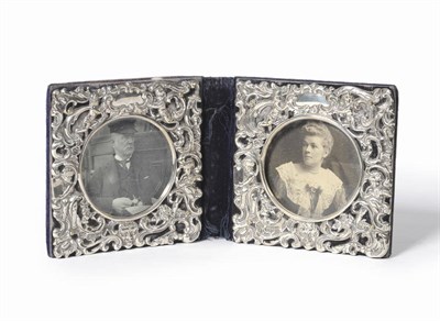 Lot 179 - An Edward VII Silver Mounted Folding Double Photograph Frame, William Comyns, London 1905, each...