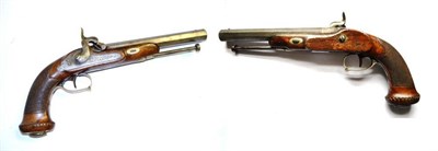 Lot 394 - A 19th Century Belgian Percussion Cap Officer's Pistol, the 19.5cm octagonal steel barrel with...