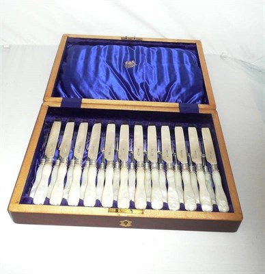 Lot 180 - A Set of Twelve Victorian Fruit Knives and Forks, James Dixon & Sons, Sheffield 1899, the...