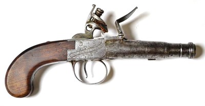 Lot 415 - An 18th Century Flintlock Boxlock Small Belt Pistol, the 5cm turn-off cannon barrel with London...