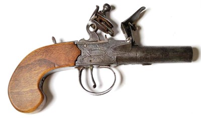 Lot 416 - A 19th Century Flintlock Boxlock Pocket Pistol by Hill, the 5cm turn-off steel barrel with...