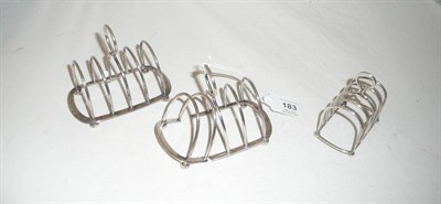 Lot 183 - A Victorian Five-Bar Small Toastrack, Birmingham 1897, of arched form on four sphere feet,...